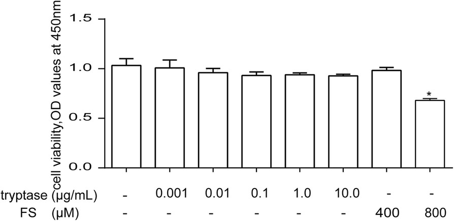 Investigating the impact of tryptase and FS on the viability of mouse brain microvascular endothelial cells.