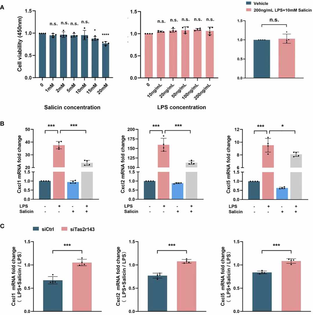 Salicin suppresses LPS-induced chemokine expression in MGFs through Tas2r143.