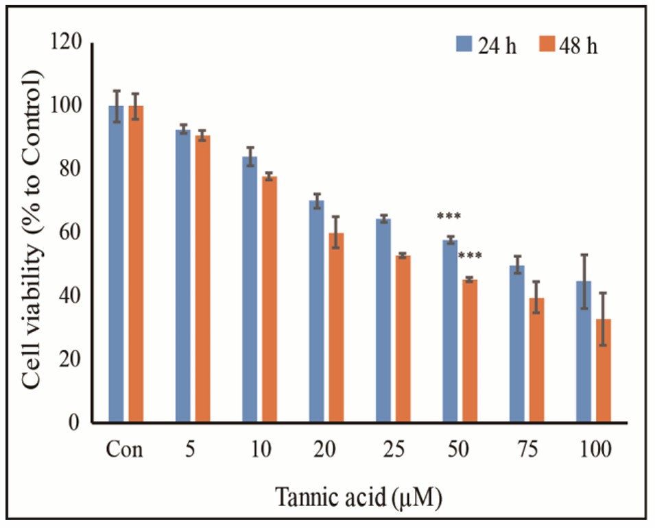 TA suppresses proliferation of NCCIT cells.