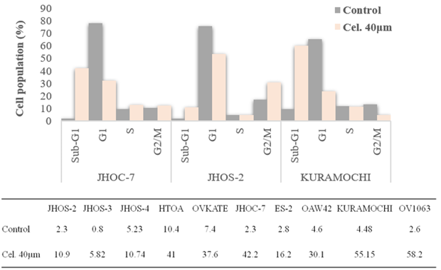 Effect of celecoxib on ovarian cancer cell cycle.
